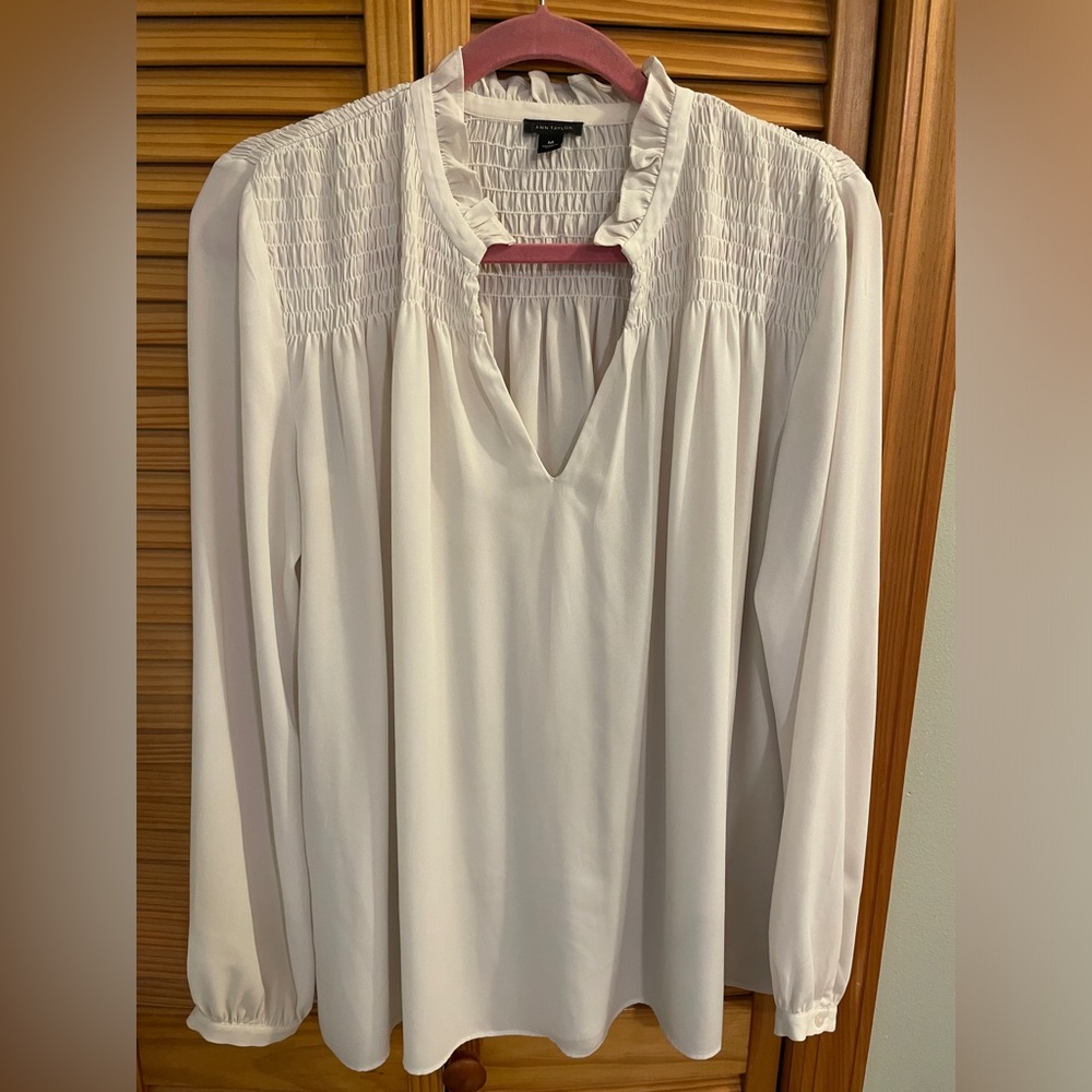 Ann Taylor - White Blouse size M
